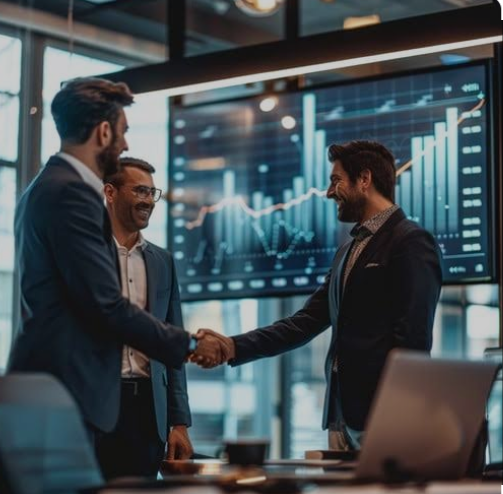 Business partners shaking hands