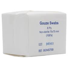 Gauze Swabs - 75x75 (100's) 8 ply